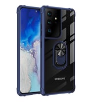 Galaxy S21 Ultra Kılıf Mola Kenar Köşe ve Yüzük Kısımları Renkli (Lacivert)