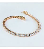  GÜMÜŞ ROSE BRONZ RENK ZİRKON TAŞLI SU YOLU BİLEKLİK 