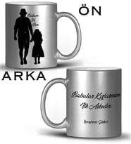 BK Gift Kişiye Özel Babalar Günü Temalı Gümüş Yaldızlı Kupa Bardak 28432