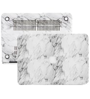 MacBook Air Kılıf HardCase Touch ID A1932 A2179 A2337 ile Uyumlu Kılıf F.Marble (Beyaz)
