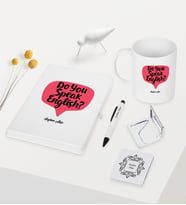 BK Gift Kişiye Özel İngilizce Öğretmeni Temalı Beyaz Defter Kalem Kupa Ayna Seti - 5