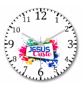 Jesus Cristo Duvar Saati Bombeli Gercek Cam