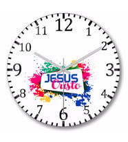 Jesus Cristo Duvar Saati Bombeli Gercek Cam