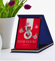 BK Gift Kişiye Özel Yılın Kadını Lacivert Plaket  1