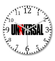 Universal Fitness Logo Duvar Saati Bombeli Gercek Cam
