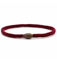 BORDO ÖRGÜLÜ İP METAL MIKNATISLI KLİPS ERKEK BİLEKLİK BT463