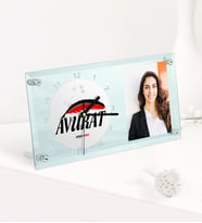 BK Gift Kişiye Özel Avukat Temalı Masaüstü Cam Saat - 7 (Beyaz)