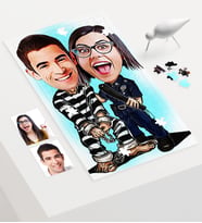 BK Gift Kişiye Özel Sevgililer Karikatür 240 Parça A3 Puzzle  7