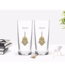 BK Gift Kişiye Özel Renkli Baskılı İsimli İkili Rakı Bardağı Seti-106 (Beyaz)