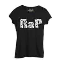 RAP Logo Siyah Kadın Tshirt