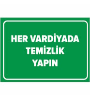 MIGNATIS - Her Vardiyada Temizlik Yapın Levhası - Sac Malzeme 35x50cm