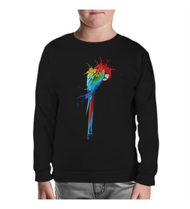Parrot Siyah Çocuk Sweatshirt