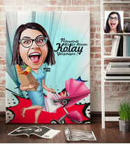 BK Gift Kişiye Özel Ev Hanımı Karikatür Kanvas Tablo 70x100cm 1