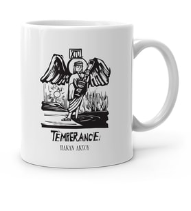 BK Gift Kişiye Özel Tarot Temperance Kader Çarkı Beyaz Kupa Bardak