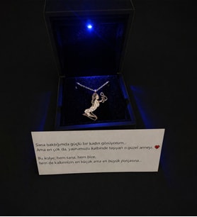 Işıklı Kutuda Else Silver Ana Kucağı Gümüş Kolye