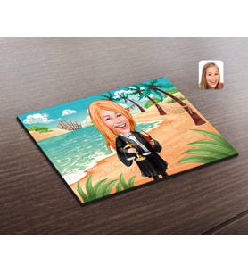 BK Gift Kişiye Özel Kadın Avukat Karikatürlü Ahşap Puzzle-1