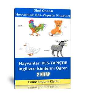 Okul Öncesi Hayvanları Kes – Yapıştır Etkinlik Kitap Seti (2 Kitap)