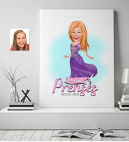 BK Gift Kişiye Özel Pamuk Prenses Karikatürlü Kanvas Tablo (50x70cm.) 1