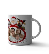 Noel Baba ve Geyik Çerçeveli Kupa Bardak (Çok Renkli)