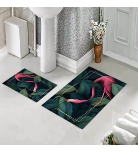 Banyo Halısı Ikili Klozet Takımı Kaymaz Tabanlı (60 xm x 100 cm + 40 cm x 60 cm) 