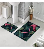 Banyo Halısı Ikili Klozet Takımı Kaymaz Tabanlı (60 xm x 100 cm + 40 cm x 60 cm) 