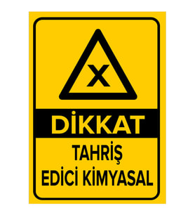 NEW JARGON - Dikkat Tahriş Edici Kimyasal Levhası - Sac Malzeme 35x50cm