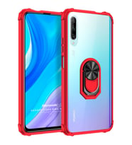 Microsonic Huawei Y9S Kılıf Grande Clear Ring Holder Kırmızı