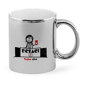 BK Gift Kişiye Özel Mesleki Eczacı Krom Kupa Bardak  5