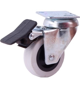 Mobilya Tekeri Bilyalı H74mm Frenli (Gri)