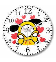 BT21 Chimmy  Bts Duvar Saati Bombeli Gercek Cam