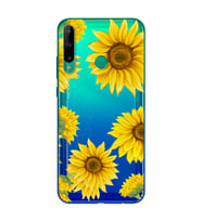 Ayçiçeği Tasarımlı Süper Şeffaf Silikon Telefon Kılıfı Huawei P40 Lite E