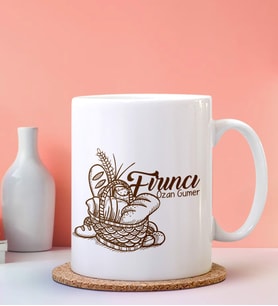 Kişiye Özel Fırıncı Tasarımlı Beyaz Kupa