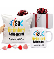 Su Ürünleri Mühendisi Kupa Bardağı ve Yastığı Hediye Seti (Model 1)