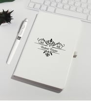 Kişiye Özel Beyaz Defter Kalem Set hf7180B 85184