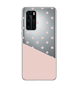 Çapraz Pembe Tasarımlı Süper Şeffaf Silikon Telefon Kılıfı Huawei P40
