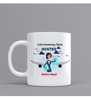 Hostes Temalı Hediye Kupa Bardak Kişiye Özel Hediye SZ70