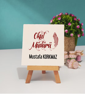 Okul Müdürü Dekoratif Taş Baskı