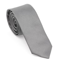 Gri Oxford Model Mendilli Slim Kravat-Brianze MKAS-9