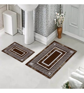 Banyo Halısı Ikili Klozet Takımı Kaymaz Tabanlı (60 xm x 100 cm + 40 cm x 60 cm) 