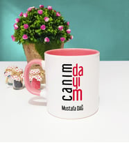 Dayıya Canım Dayım Tasarımlı Kişiye Özel Dayı Kupa Bardak Pembe