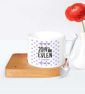 BK Gift Kişiye Özel 2020da Evlen Ahşap Altlıklı Seramik Fincan  2