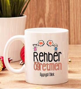 Rehber Öğretmene Hediye Beyaz Kupa Bardak