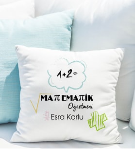 Matematik Öğretmeni Yastığı Kişiye Özel
