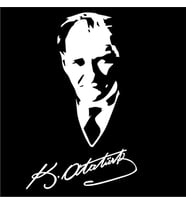 Atatürk Ve imza Sticker Oto Sticker Yapıştırması Araba Etiket