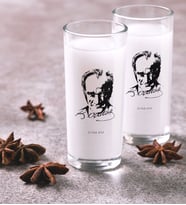 BK Gift Kişiye Özel Renkli Baskılı Atatürk Temalı İkili Rakı Bardağı Seti-13 (Beyaz)