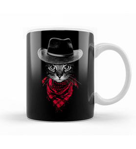 Kovboy Cat Kedi Kupa Bardak Porselen