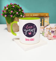Love Yourself Tasarımlı Kişiye Özel Kupa Bardak Yeşil