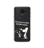 Snoopy Tasarımlı Süper Şeffaf Silikon Telefon Kılıfı Samsung J4 (2018)