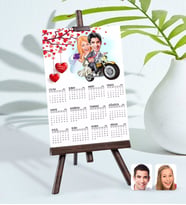 BK Gift Kişiye Özel 15x21 cm Fotoğraf Kartlı Evleniyoruz Karikatürlü Şövaleli 2024 Takvim -8 (Beyaz)