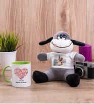 Love Tasarım Hediyelik Yeşil Kupa Bardak ve Peluş Eşek